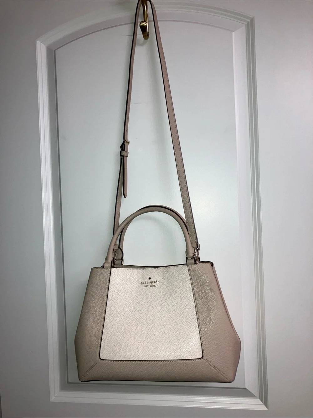 NWT Kate Spade M Satchel Cream Tan Bag